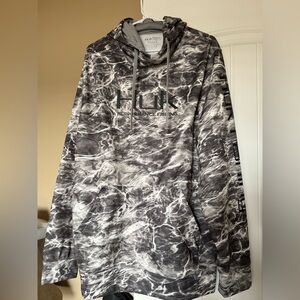 Huk Black and Gray Patterned Hoodie